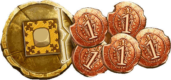 5 coins