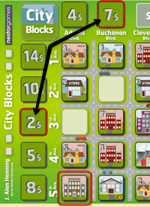 Example: Red places a Courthouse and swaps two currency tokens.